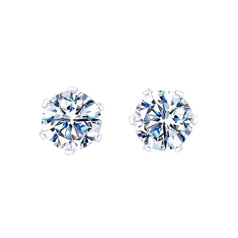 HIGHSPARK 925 Silver Solitaire Stud Earrings | 92.5 Sterling Silver ...