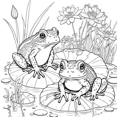 Realistic Frog Coloring Pages
