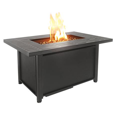 Paramount Charlie Convertible Steel Fire Table, Rectangular, Black ...