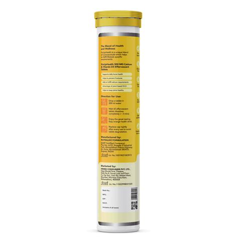Fixuphealth Calcium 500mg and Vitamin D3 Effervescent Tablets Orange F ...