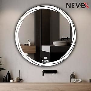 Buy NEVEX Round Wall Mounting Led Mirror with Bathroom,Light Mirror for ...
