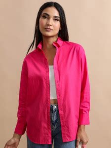 Tokyo Talkies Women Solid Casual Pink Shirt - Buy Tokyo Talkies Women ...