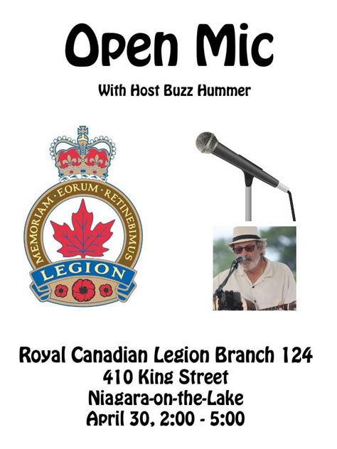 Open Mic at the Legion, 410 King St, Niagara-on-the-Lake, ON L0S ...