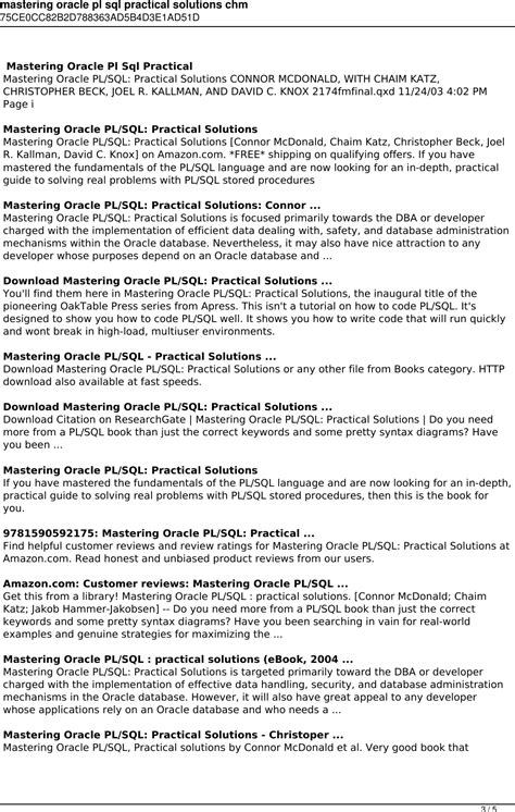 Mastering Oracle PL/SQL Development 的图像结果