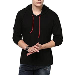 Buy Katso Men's Slim Fit Hooded T-Shirt (KATSO-HOOD-FULL-GREY-XL_Grey_X ...