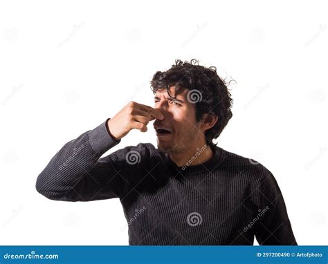 The Hilarious Man Making a Silly Face with His Finger Stock Photo ...