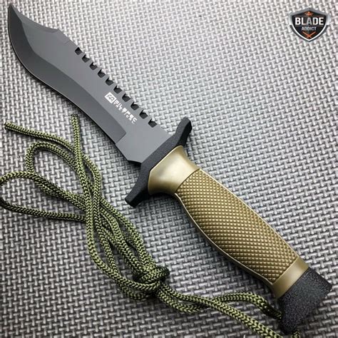 12" TACTICAL BOWIE SURVIVAL HUNTING KNIFE w/ SHEATH MILITARY Combat ...