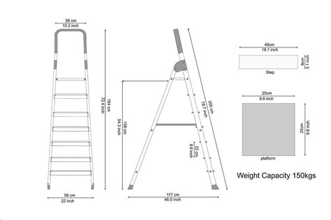 PARASNATH Aluminium Blue Heavy Folding Maple Ladder 7 Step 7.3 Ft – An