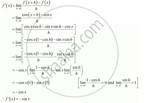 Image result for Differentiate Cos X From First Principles