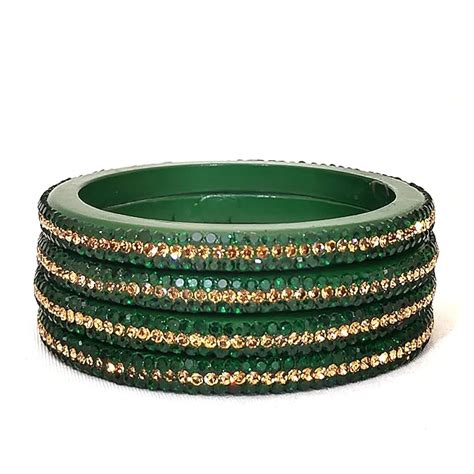 Buy KANGANAS Lac Bangles for women Jaipuri Rajasthani Traditional Green ...