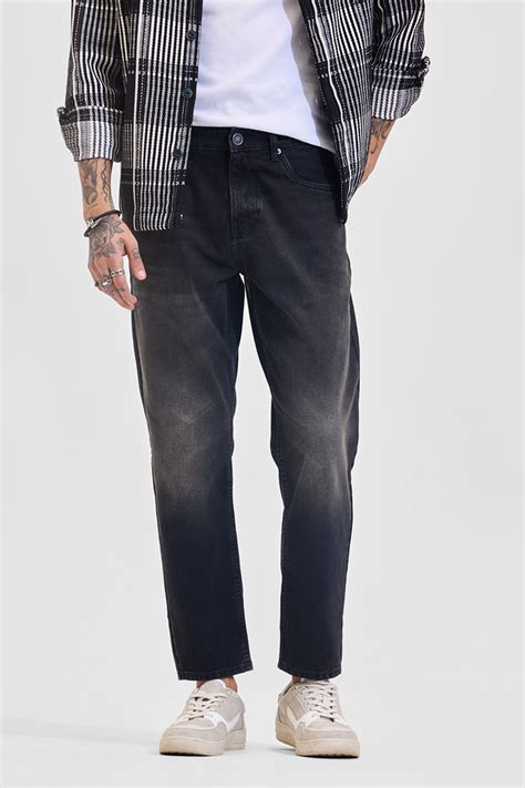 Buy Men's Black Mid Rise Baggy Fit Jeans Online | Snitch – SNITCH