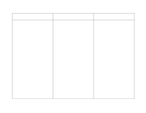 3 Column Chart (Blank Table)- Printable Template