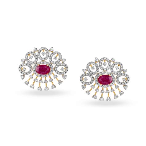 Illuminating Gold and Diamond Cocktail Stud Earrings
