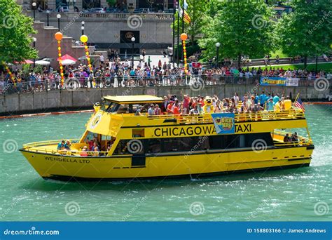 Chicago Water Taxi on the Chicago River during the Ducky Derby Race for ...