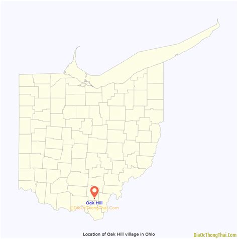 Map of Oak Hill village, Ohio - Thong Thai Real