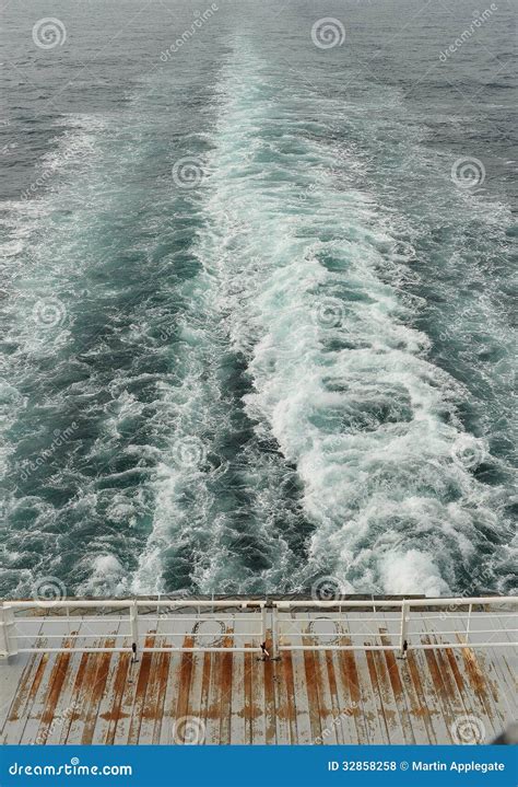 Wake of boat at sea stock photo. Image of water, wake - 32858258