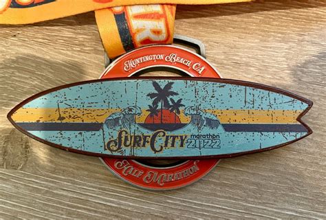Huntington Beach Cali SURF CITY Half Marathon Finisher Medal 2022 Run ...