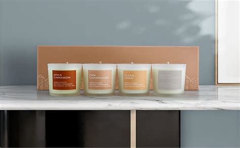 AuraDecor Gift Set of 4 Fragrance Votive Glass Candles || Aromatheraphy ...