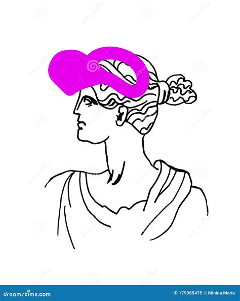 Artemis Vector Marble Head. Work of Art of Ancient Greece Era Stock ...