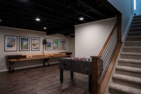 Painted Black Basement Ceiling