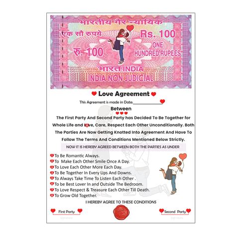 SCC Love Agreement Certificate/Love Contract Agreement for Boyfriend ...