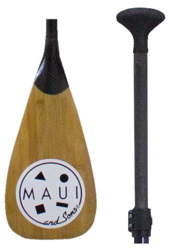 Maui and Sons Adjustable Carbon Fiber and Bamboo Paddle Board Paddle ...