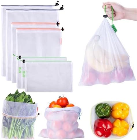 Buy Beddify Set of 12 Reusable Fridge Storage Bags for Vegetables and ...
