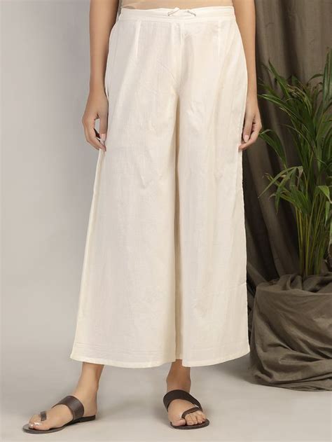 Buy Off White Red Printed Cotton Flared Kurta with Pants - Set of 2 ...