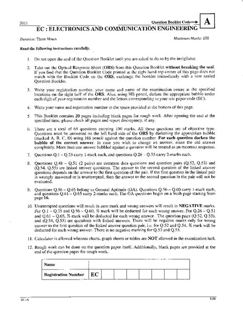 GATE-ECE-2011 - GATE-ECE-2011 - GATE - Studocu
