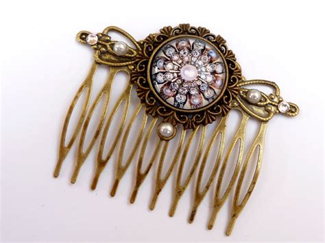 Hair Comb With Pearls Flower Antique Hair Jewelry Bridal - Etsy ...