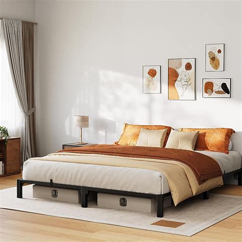 Garvee King Size Bed Frame 8 Inch Metal Platform No Box Spring Needed ...