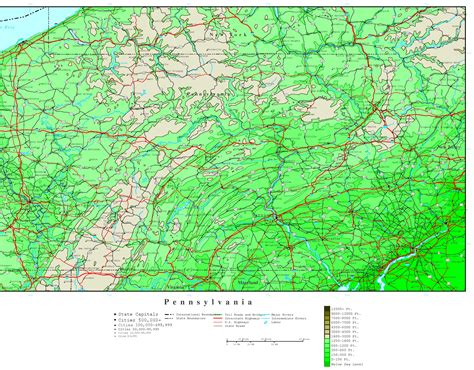 Pennsylvania Elevation Map