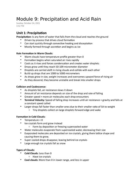 Module 9 Precipitation and Acid Rain - Super cooled drops disappear ...