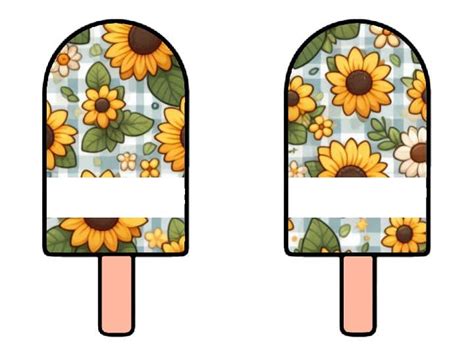 10 Popsicle Sunflower Name Tags, Sunflower, Back to School, Bulletin ...