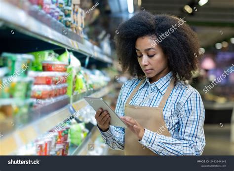 Grocery Store Employee Apron Checks Inventory Stock Photo 2483544541 | Shutterstock
