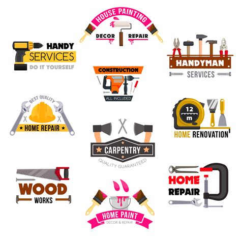 Vector icons set carpentry construction work tools 13054119 Vector Art ...