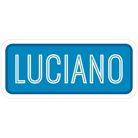 Luciano Name Sticker in 2025 | Names, Name stickers, Blue backgrounds