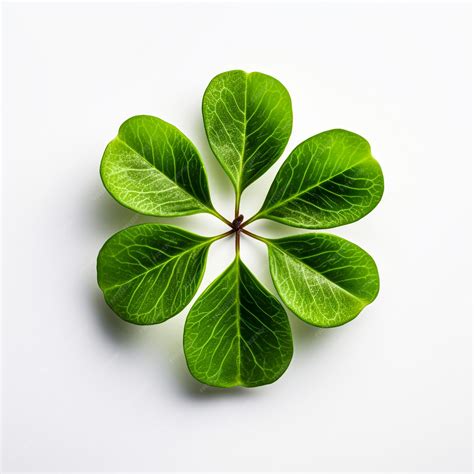 Premium Photo | Six clover leaf isolated on white background generative ai
