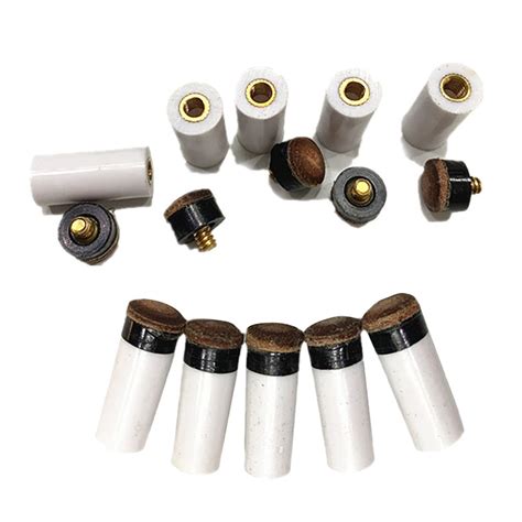 10 Pieces Billiard Cues Tips Replacement with White Pool Cue Stick ...