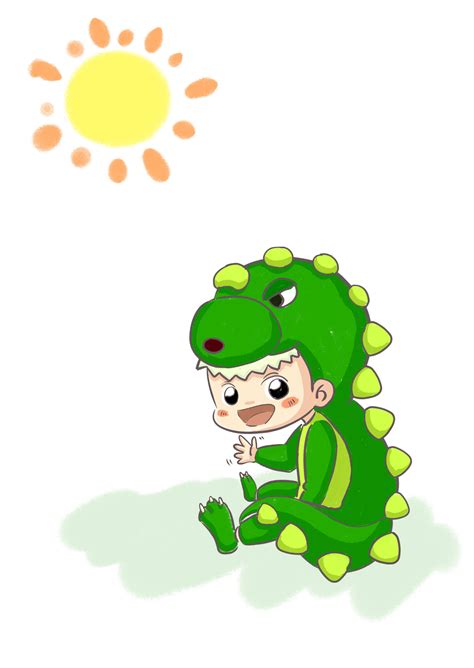 小恐龙procreate插画练习（临摹）|插画|儿童插画|大妖Dara - 临摹作品 - 站酷 (ZCOOL)