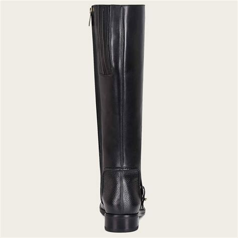 Black Franco Cuadra riding style boot for women in genuine deer leather ...