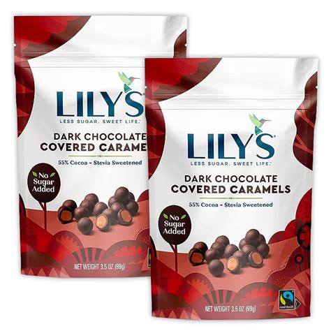 Amazon.com : Lilys Chocolate Dark Chocolate Covered Caramels -2 Packs ...