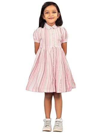 Buy ZION Striped Shirt Dress for Girls — Peter Pan Collar & Half ...