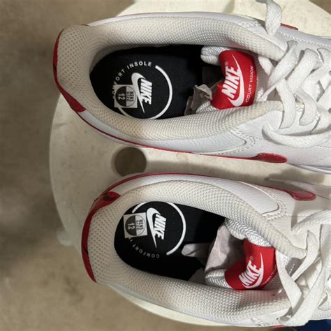 Nike Court Vision white and red shoes, never worn... - Depop