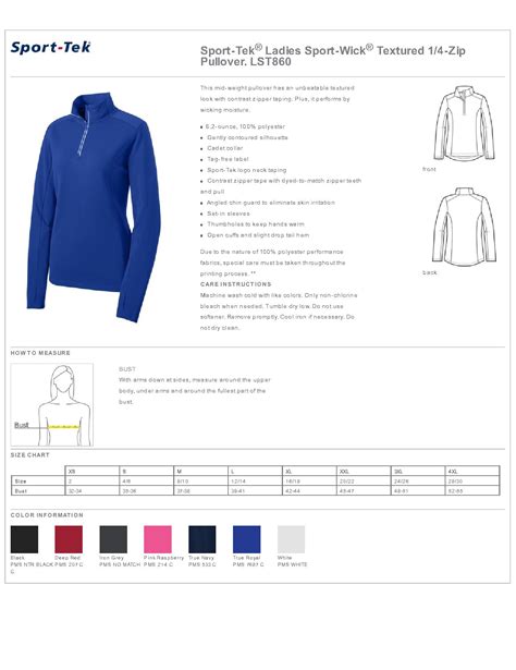 Sport-Tek LST860 - Ladies Sport-Wick Textured 1/4-Zip Pullover - Women ...