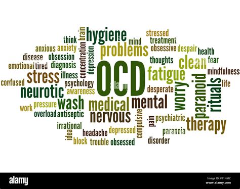 OCD - Obsessive compulsive personality disorder, word cloud concept on white background Stock ...