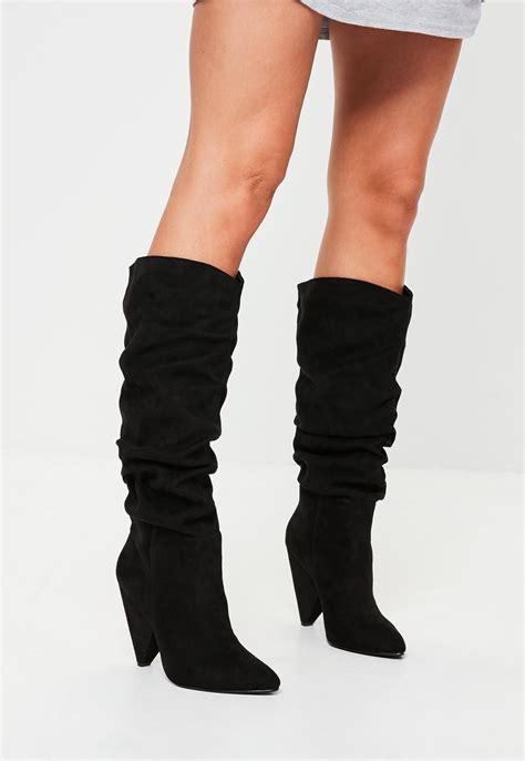 Extended Calf Black Suede Boot at Joann Beams blog