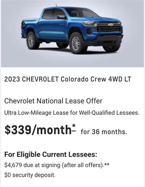 Chevy Colorado Lease Offered Nationwide In December 2023
