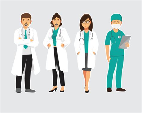 professional doctors, Set of doctor cartoon characters. medical staff team, Vector illustration ... - medical art