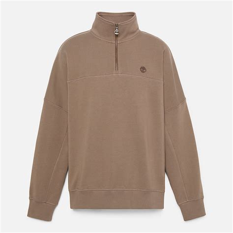 Quarter-Zip Sweatshirt for Men in Brown